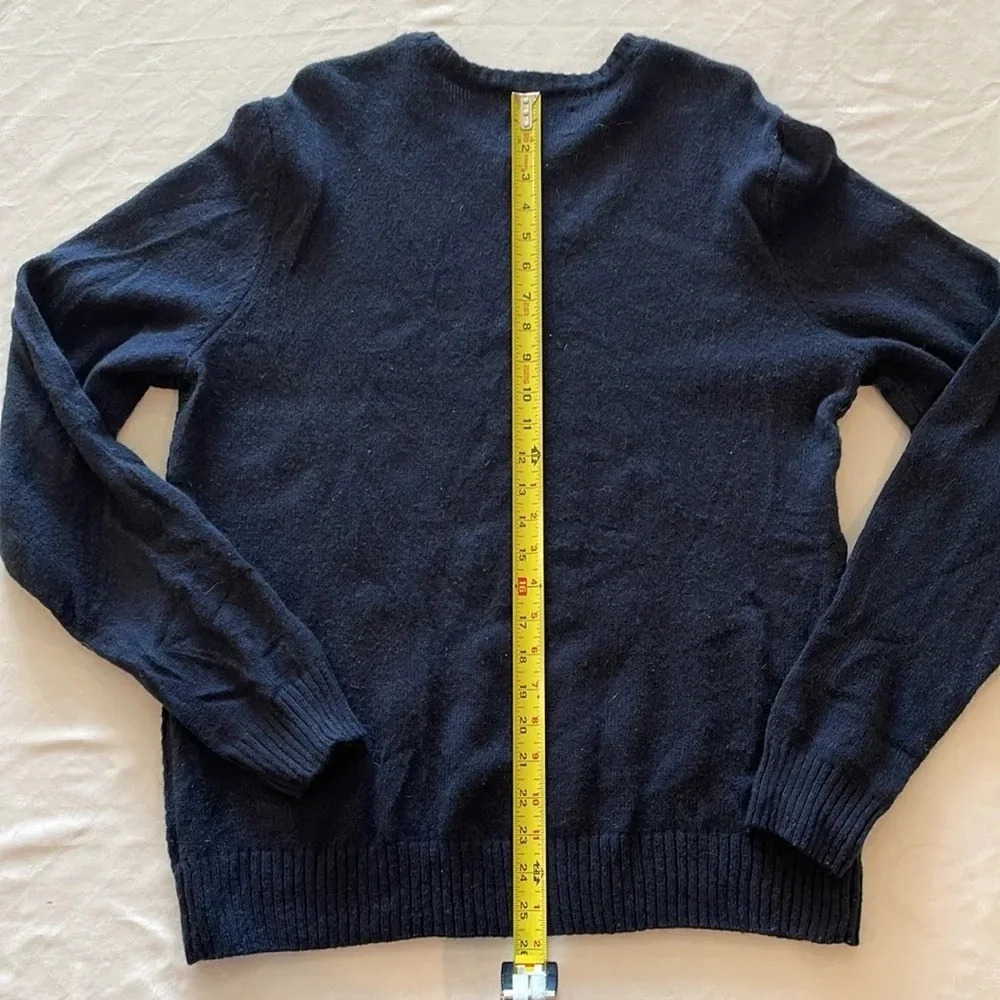 Vintage Original Penguin cable knit crewneck sweater navy blue medium - Picture 6 of 6